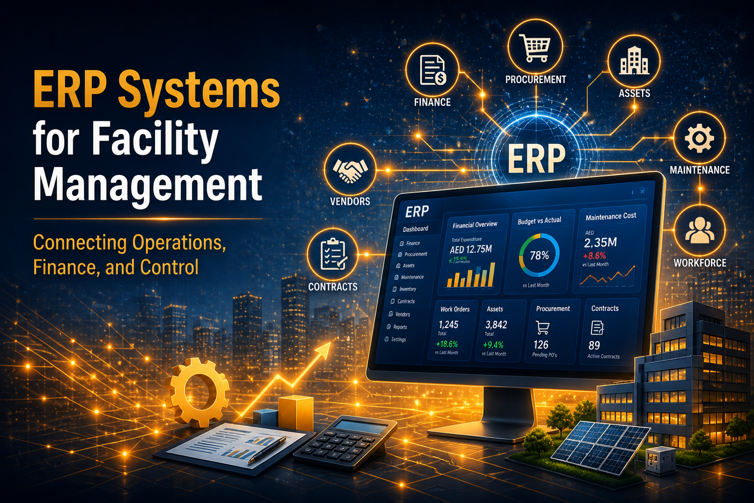 ERP system integrated with facility management and SmartFM platform